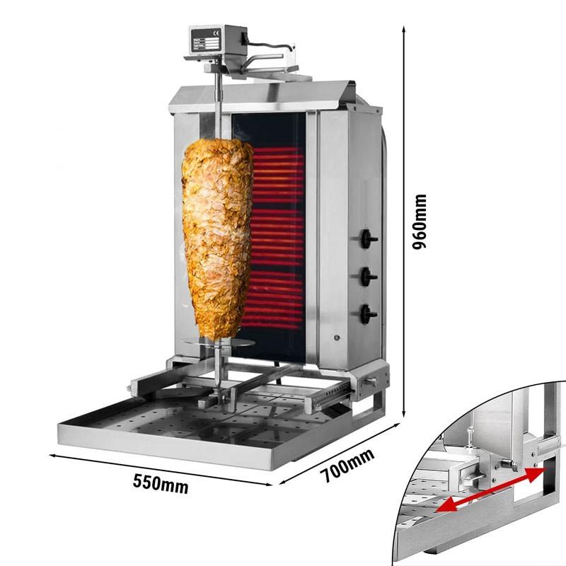 Grill Döner kebab électrique 3 brûleurs max 40 kg mobile - moteur en haut_1