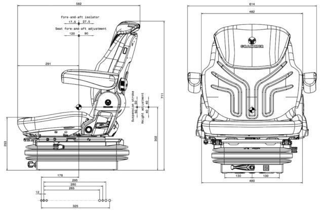 Siège tracteur Grammer Maximo Basic - Suspension mécanique, réglable, confort optimisé_1