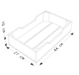 Caisse en bois tiroir T1H3 - Simply A Box - L44 x H10 x P27 cm - Bois brut ou 6 coloris lasure à l'eau_1
