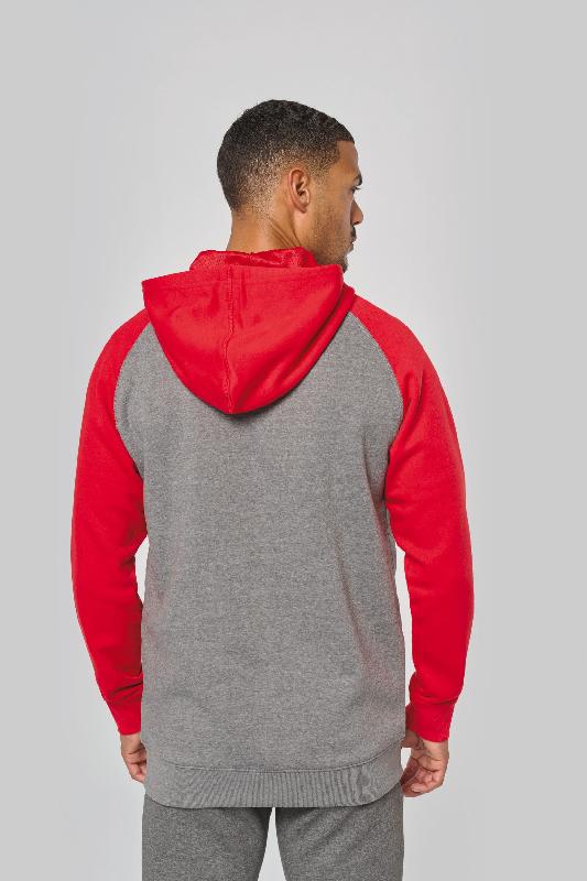 Veste molleton zippée à capuche bicolore unisexe - Molleton gratté - Réf: PA380 - Marque PROACT_1