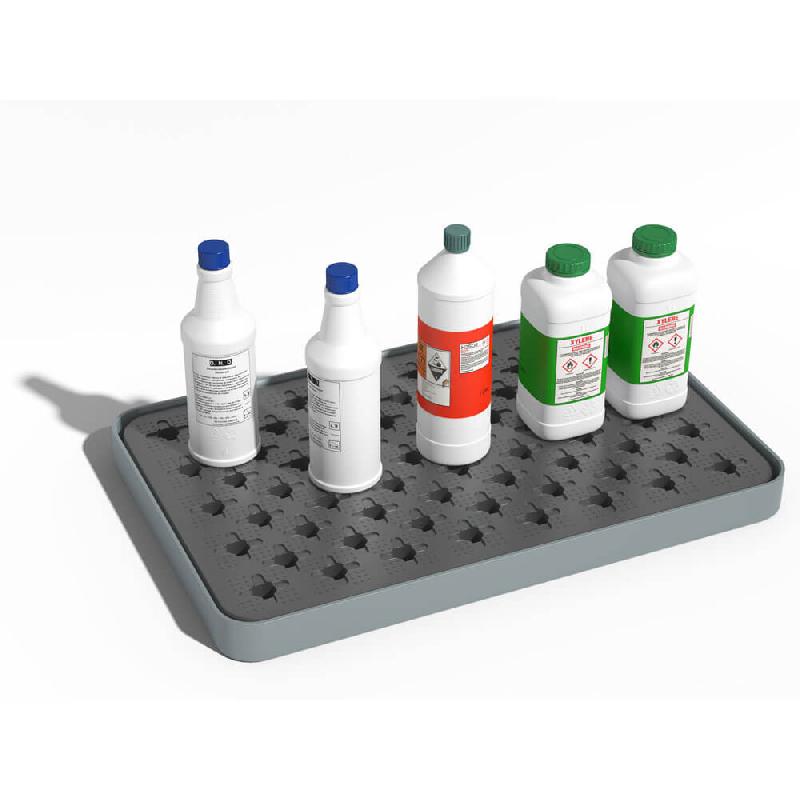 Bac de rétention PE 8 litres - Caillebotis plastique - Gris_1