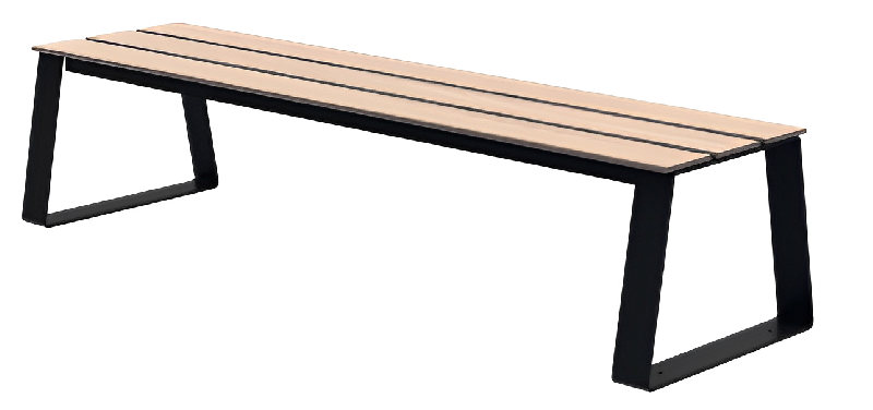 Banquette bois Ballade Extrême - HPL Chêne clair - 1800 mm - Fabrication Française_1