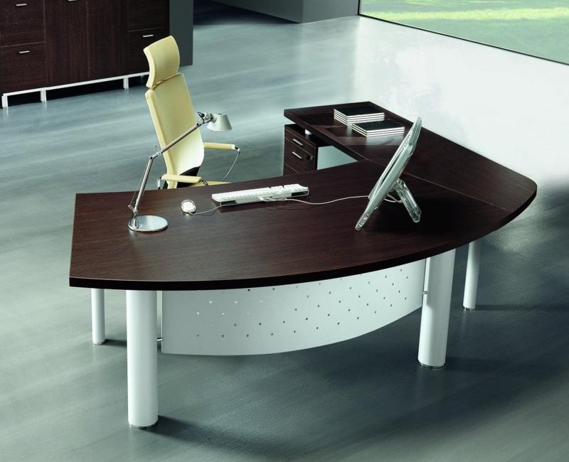 Bureau d'angle X time Work avec retour et caisson - Quadrifoglio. - 237, Droite, 3 tiroirs, Eucalyptus 53_1
