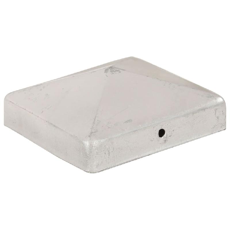 Vidaxl bouchons de poteau de clôture 6 pcs métal galvanisé 91x91 mm 145491_1