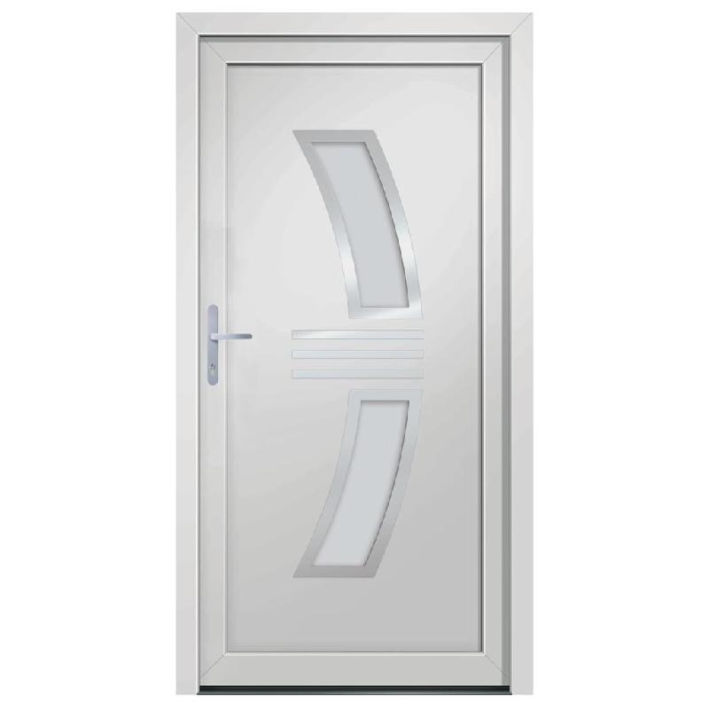 Vidaxl porte d'entrée blanc 88x200 cm pvc 3187921_1