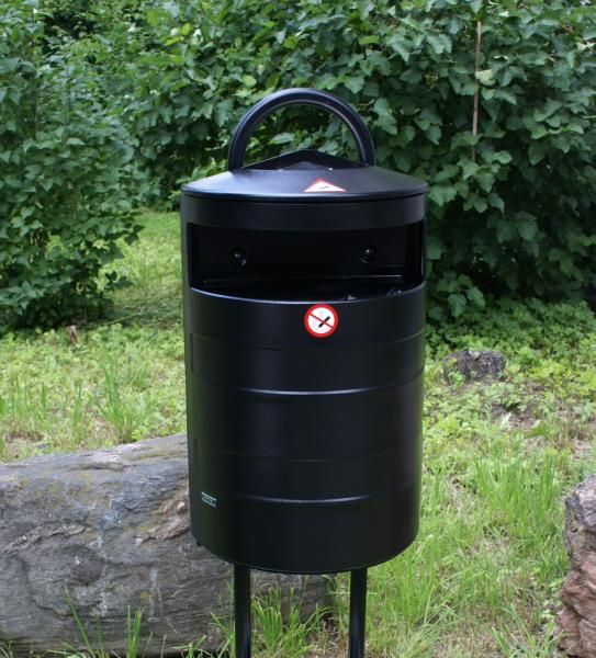 Cendrier poubelle murale ou poteau - 40L - haute résistance anticorrosion et anti-UV_1