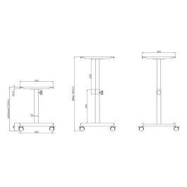 Chariots informatiques Ogilvia - socle Slim-Line 45,7 cm x 35,6 cm (18″ x 14″) - roulettes verrouillables 12,7 cm_1