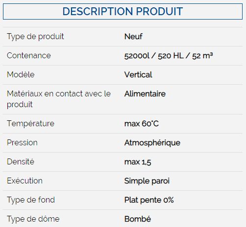 Laf005230p0 - Cuve engrais liquides - Sodipia - Capacité 52000L - Inox 316L - Dimensions Ø3060mm x H7765mm_1