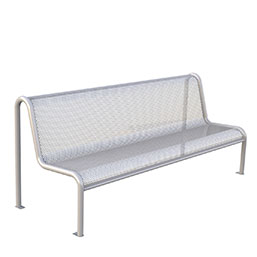 Banc public avec structure tubulaire et tôle - Modèles Mirage et Mirage Géométric_1