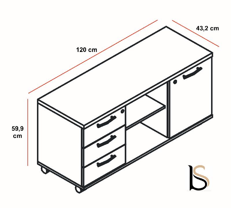 Meuble de service mobile - MDD - Anthracite, Blanc pastel_2