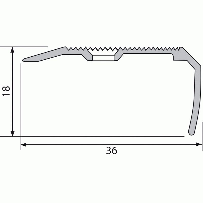 Nez de marche en alu anodisé modèle 6v à visser_1