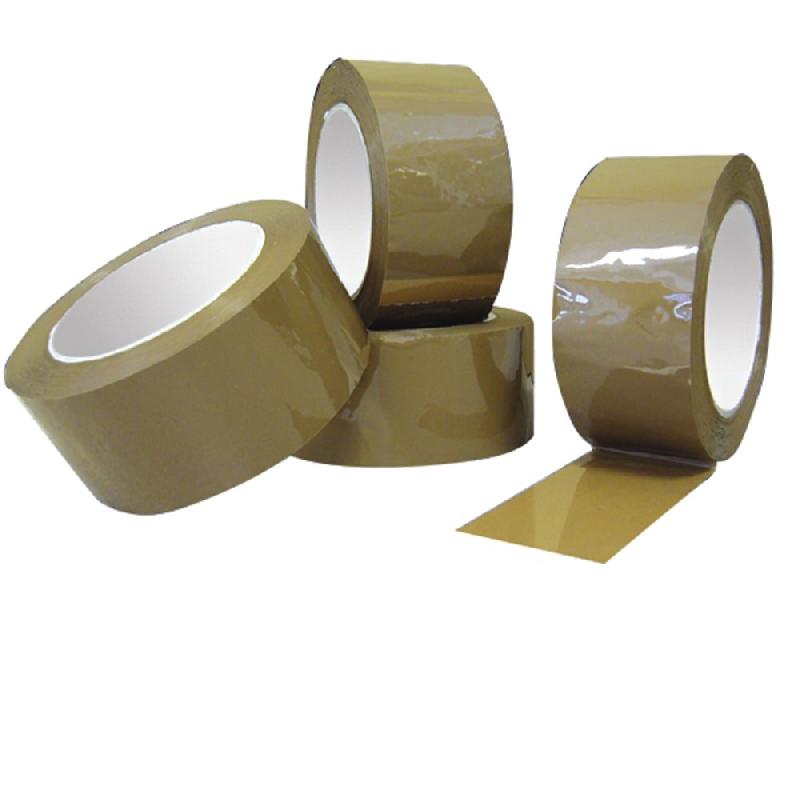 Ruban adhésif BOPP 35µ - déroulement silencieux - solvant caoutchouc naturel - Havane, Blanc, Transparent_1