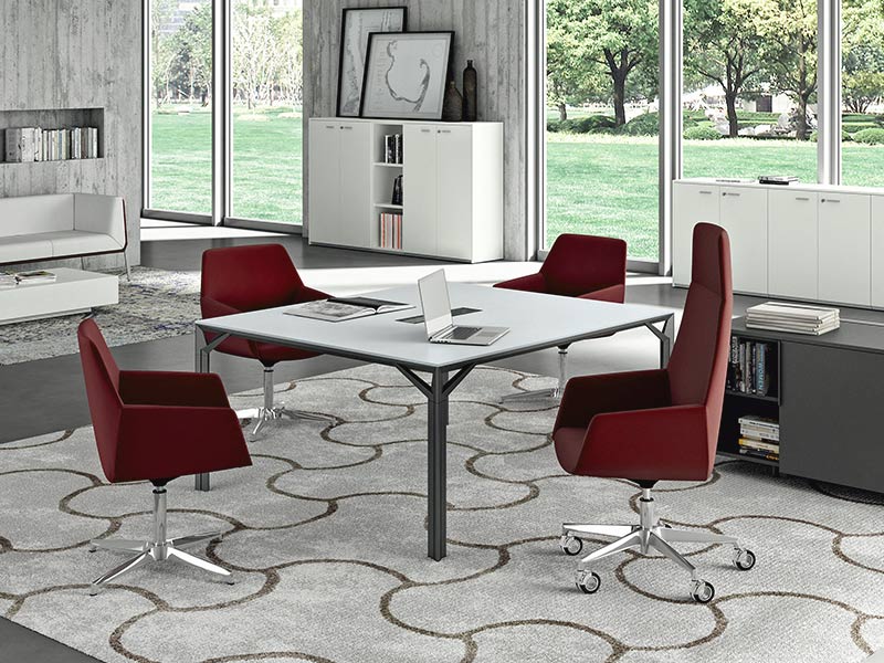 Siège de réunion Sting - Mécanisme harmonique - Accoudoirs fixes - Piètement aluminium 4 branches_1