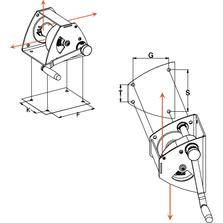 Treuil à engrenage MANIBOX GR - Châssis en acier galvanisé - REF : 60400 - Levage et halage manuel_1