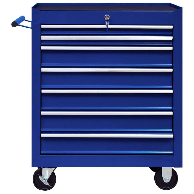 Vidaxl chariot à outils d'atelier avec 7 tiroirs bleu 147173_1