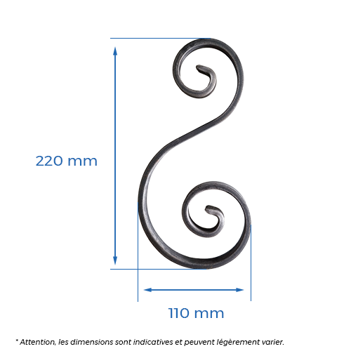 Volute H.220 x L.110mm - plat 12 x 6mm_1