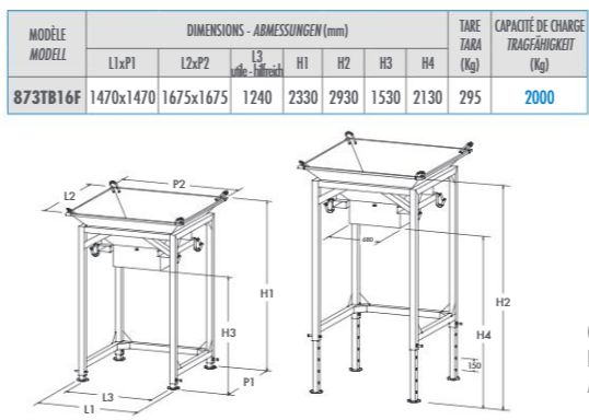 873tb16f - Trémie fixe pour big bag - Trémie de stockage en inox - Butti SRL - Capacité 2000kg_1