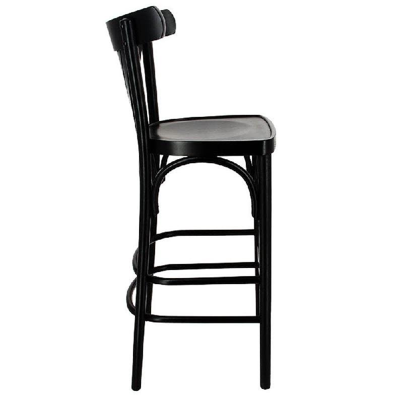 Chaise de bar d'intérieur New Orléans en bois finition noire_1