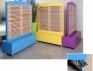 Cloisons mobiles - Ardal - 1 face lames, 1 face lisse avec panneau acoustique et bac de rangement sur roulettes_1