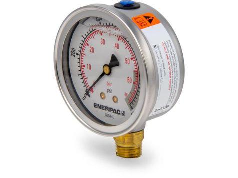 G2514L, Manomètre, 63 mm Face, Raccordement Vertical, Bain de glycérine, 70 bar pression maximale_1