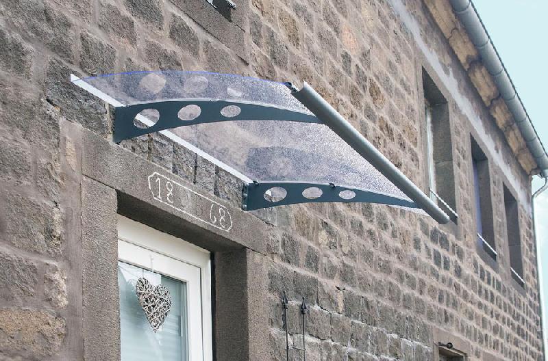 Marquise en aluminium/polycarbonate Saturne - 135 x 90,5 x 18,8 cm - Blanc_1