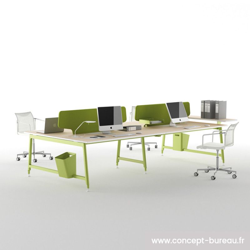 New Color - Bureau open space design pour 2 personnes - Modulable et personnalisable_1
