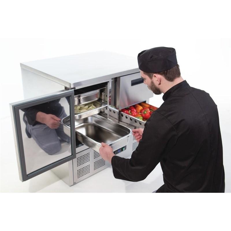 Table réfrigérée positive 1 porte 2 tiroirs Série G 240L U637 Polar_1