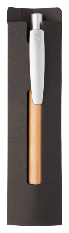 Stylo à bille en bambou - boîte cadeau noire - encre bleue_1