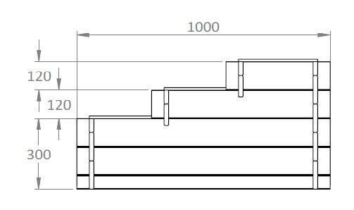 Carré potager à 3 étages - Bois autoclave FSC - 371L - Jardipolys_1