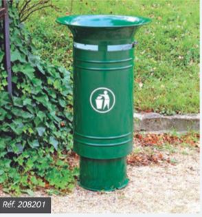 Corbeille publique 60 litres - pied cylindrique indépendant - modèle Cévennes pour visibilité accrue_1