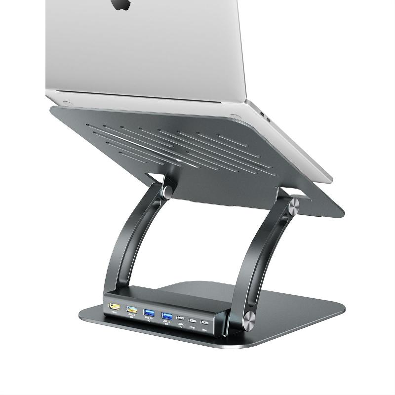 EXSYS EX-1224HM Support pour ordinateur portable, avec station d'accueil USB-C 7 en 1 amovible_1