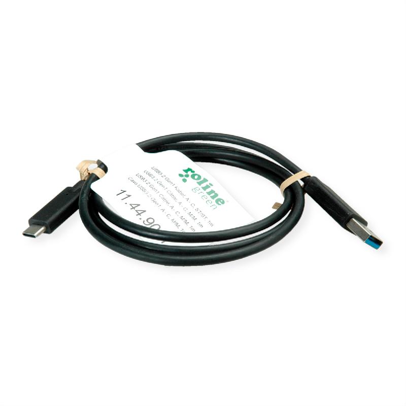 Roline green câble usb 3.2 gen 1, a-c, m/m, noir, 3 m_1