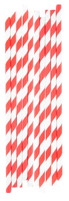 Set de pailles en papier - Lot de 10 avec motifs rayures - Livré en boîte kraft_1