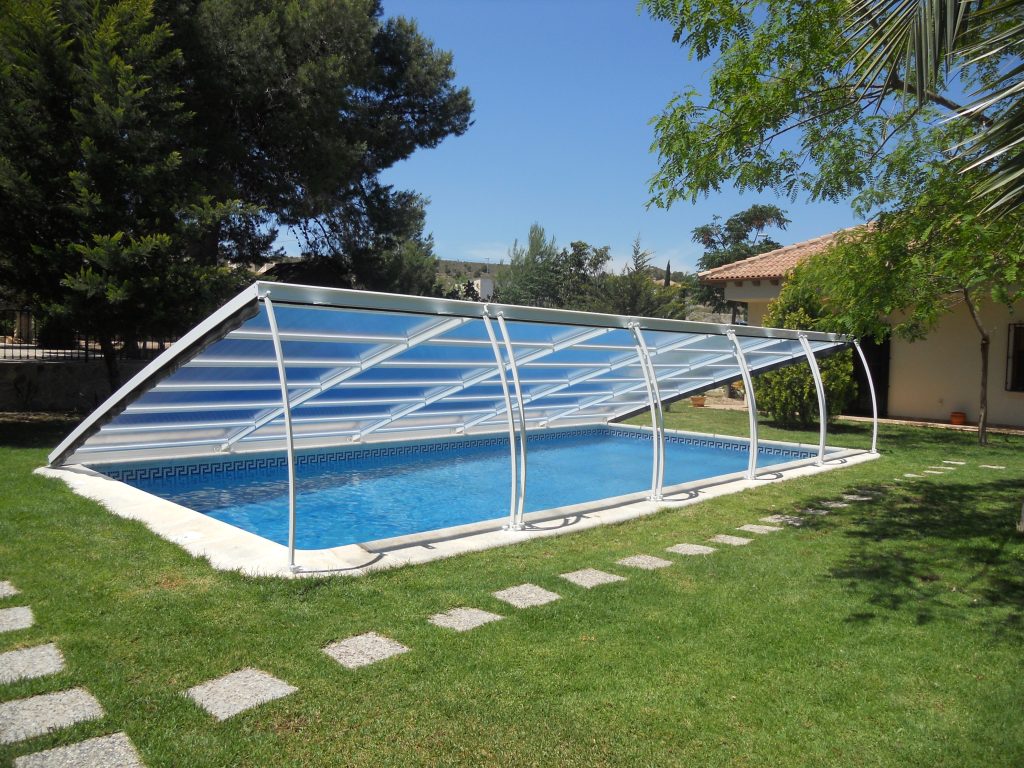 Abri piscine plat relevable, amovible avec  design épuré  - ANTARES_1