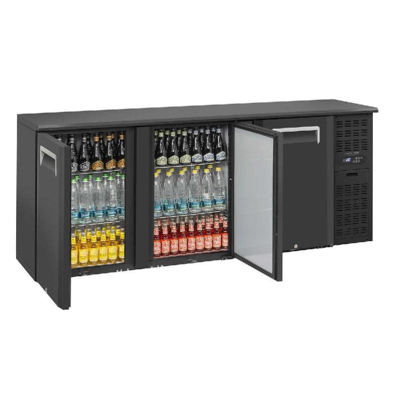 Arrière-bar noir 3 portes pleines - 500 L | Coolhead - QB300_1