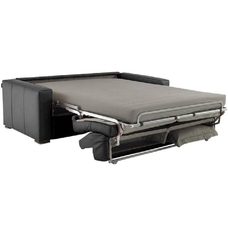 Canapé convertible express Sidney Deluxe 160 cm - Microfibre graphite - Matelas 16 cm haute résilience_1