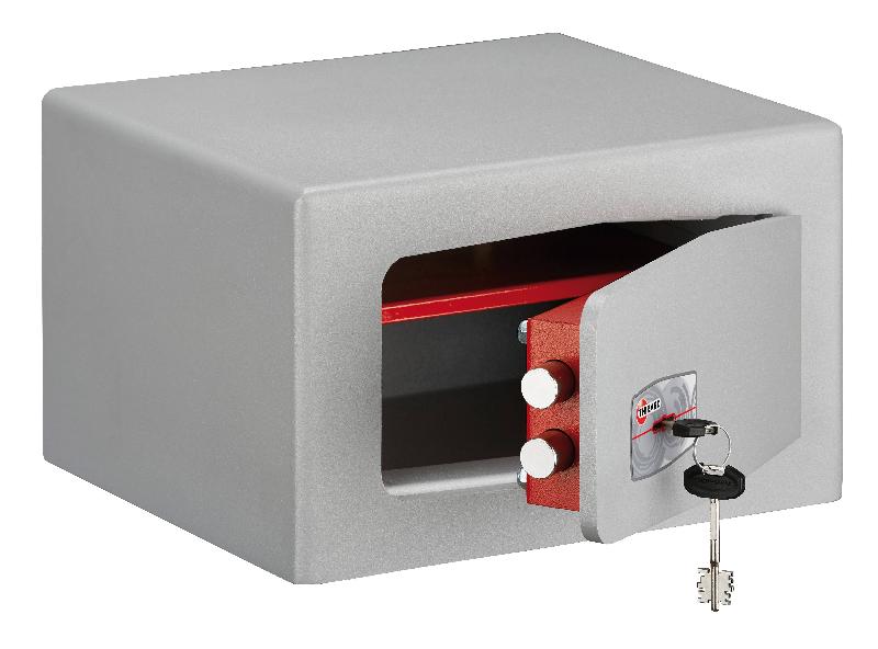 Coffre-fort Bran 1 - 2 pênes, serrure double panneton, haute sécurité et finition grise_1