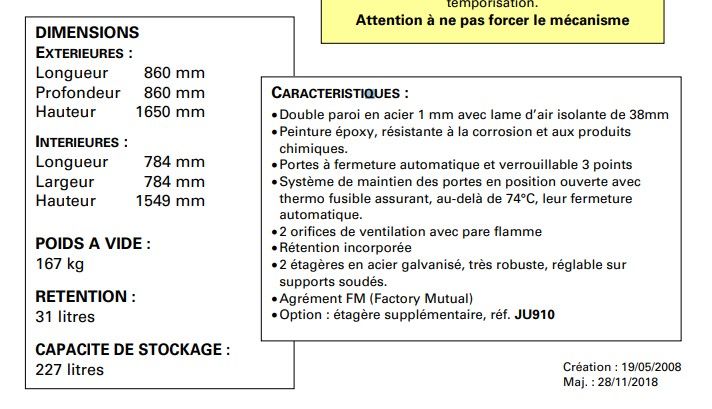 Ju600 - armoire de sécurité pour produits inflammables - delahaye - capacité 227 l_1