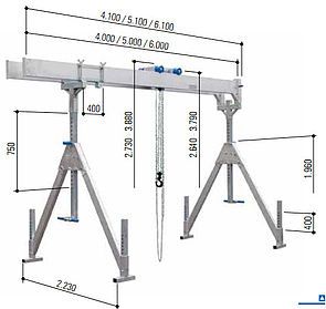 Portiques mobiles stationnaires en aluminium - poutre double - Schilling - 2.000 kg et 3.000 kg_1