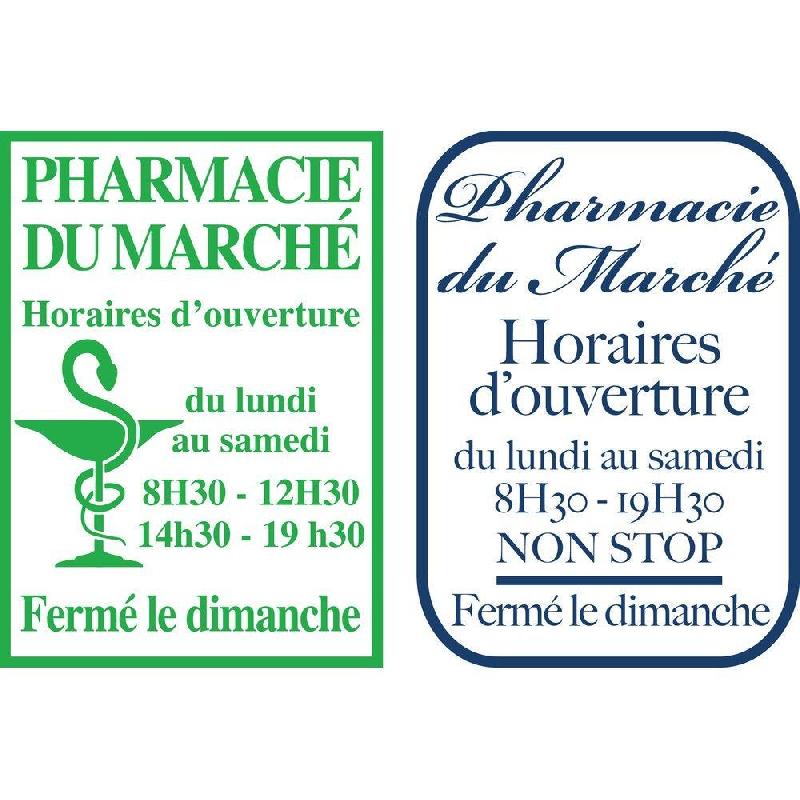 Sticker horaires A3 vert - 5 lignes - Vinyle adhésif polymère M1 - Découpé à la forme_1