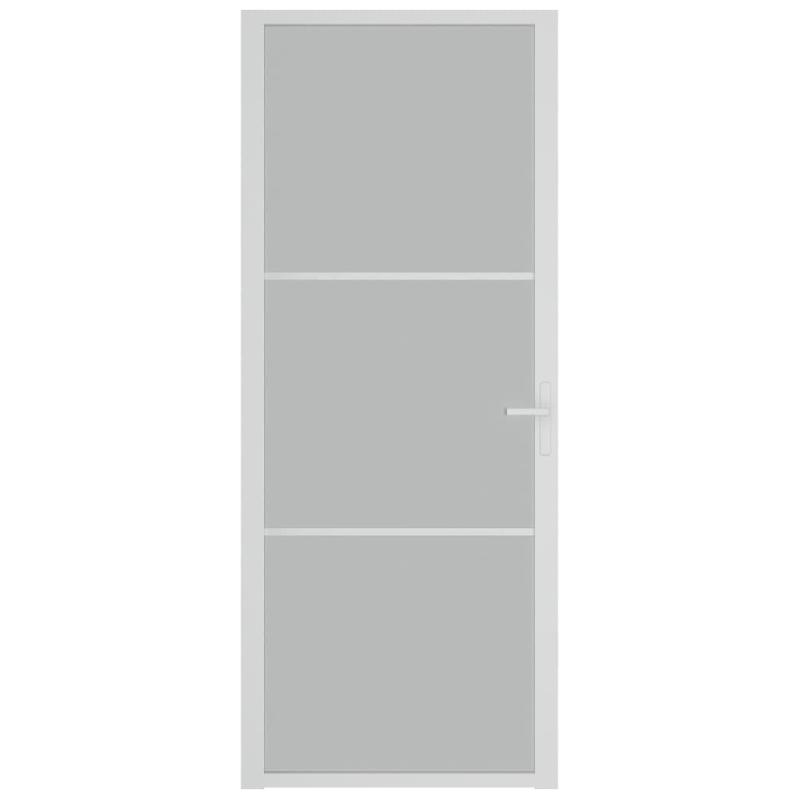 Vidaxl porte intérieure 83x201,5 cm blanc verre mat et aluminium 350577_1
