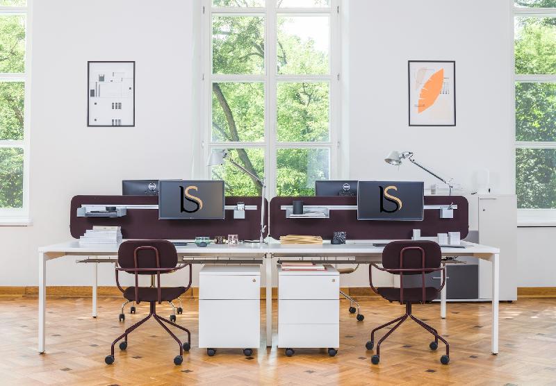 Bureau Bench 4 personnes Ogi U - MDD - Blanc, Blanc, 360, Oui_1