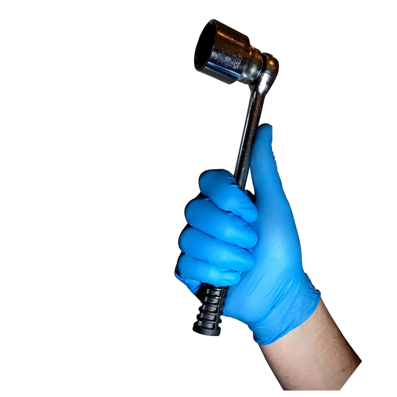 Gants de protection chimique - nitrile non poudré bleu 4,0gr 240mm - boîte de 100 - AP - 200001074_1