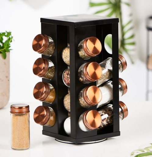 Lux carrousel à épices 16 récipients noir_1
