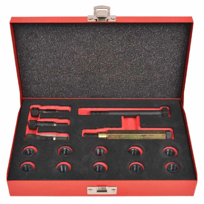 Vidaxl kit réparation filetage bougie de préchauffage 15 pcs m10x1,0mm 210391_1