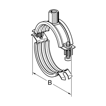 Collier Ratio S-K - isophonique, pour tubes plastiques 20 x 1,5 mm - acier électro-galvanisé_1