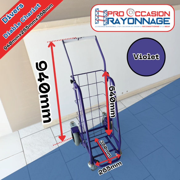 Diable porte journaux pliable - Violet - Transport de magazine, journaux, catalogue_1