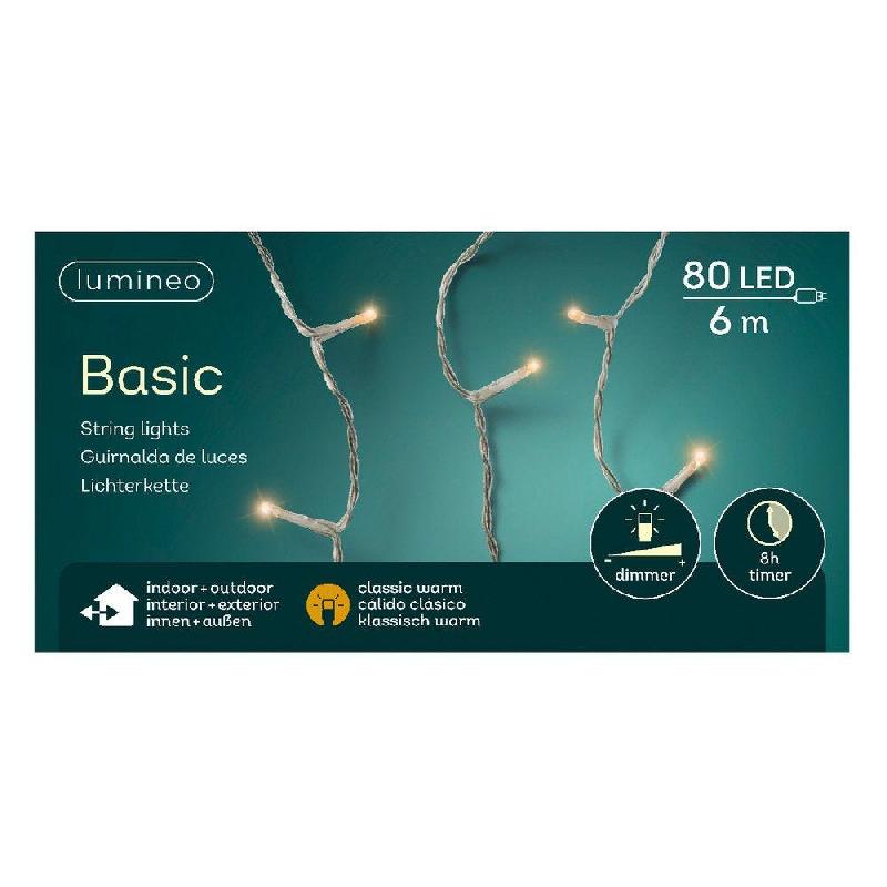 Guirlande leds blanc classique 80 leds cable transparent 6 m_1
