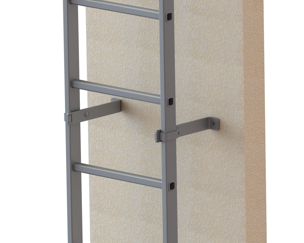 Kit échelle à crinoline en aluminium - Hauteur 3000mm - Crosse escamotable - NF E85 016 et NF EN ISO 14 122_1