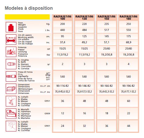Raefase 1/06 - Broyeur forestier réversible compact pour tracteurs 15-40 CV - Largeur de travail 95-175 cm_1